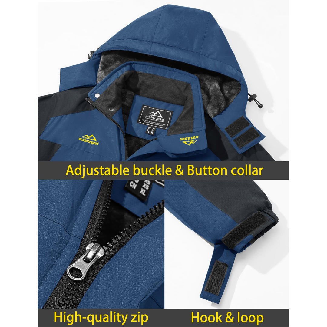 TACVASEN Sapphire Blue Insulated Fleece Lined Winter Ski Jacket