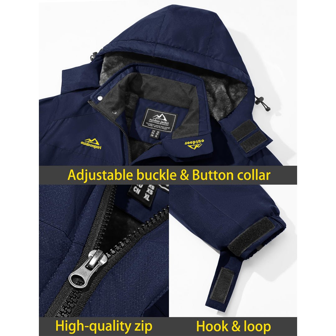 TACVASEN Sapphire Blue Insulated Fleece Lined Winter Ski Jacket
