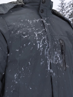 TACVASEN Grey Men's Windproof Fleece Lined Winter Hiking Jacket for Outdoor