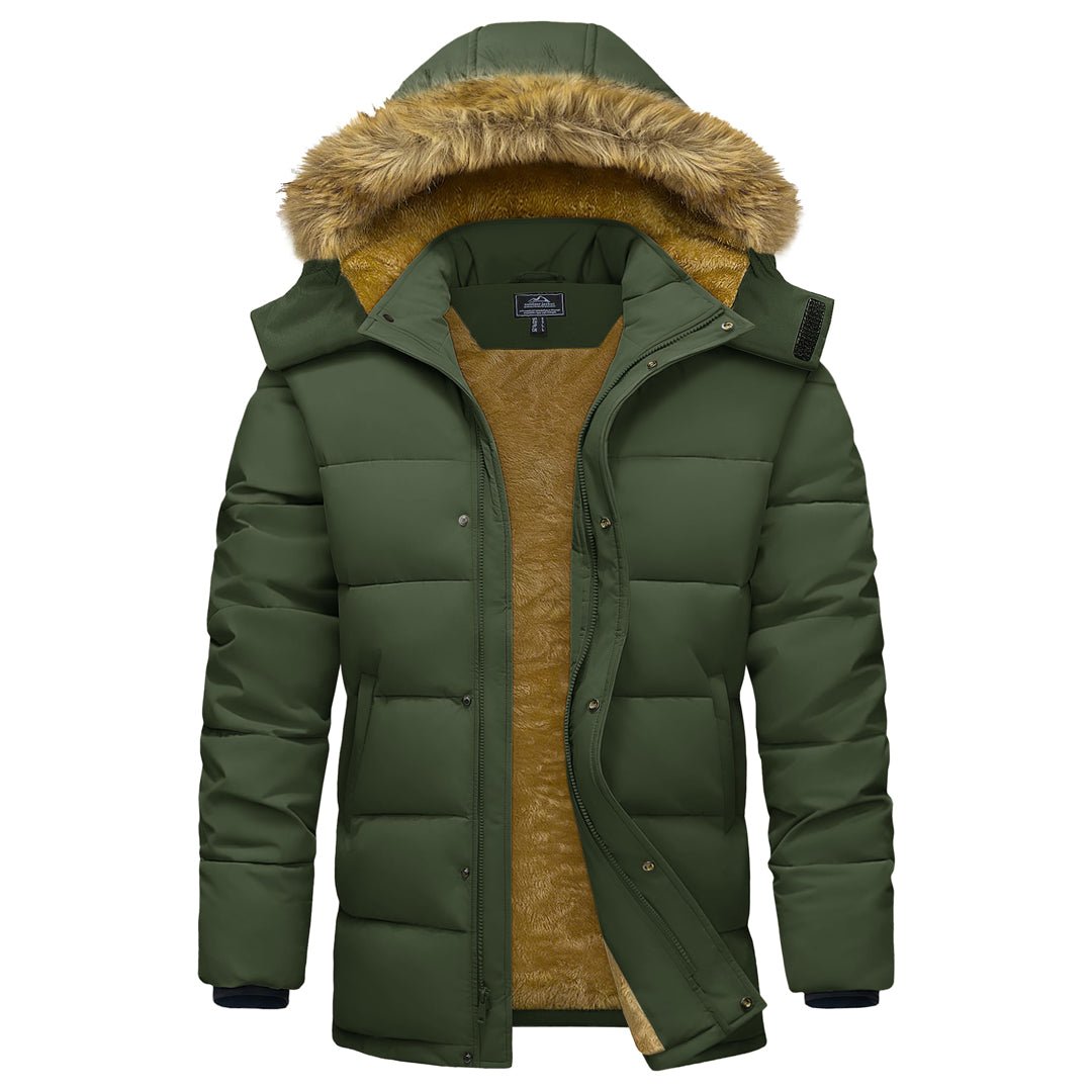 TACVASEN Army Green Windproof Water Repellent Winter Parka Jacket