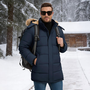 TACVASEN Navy Windproof Water Repellent Winter Parka Jacket