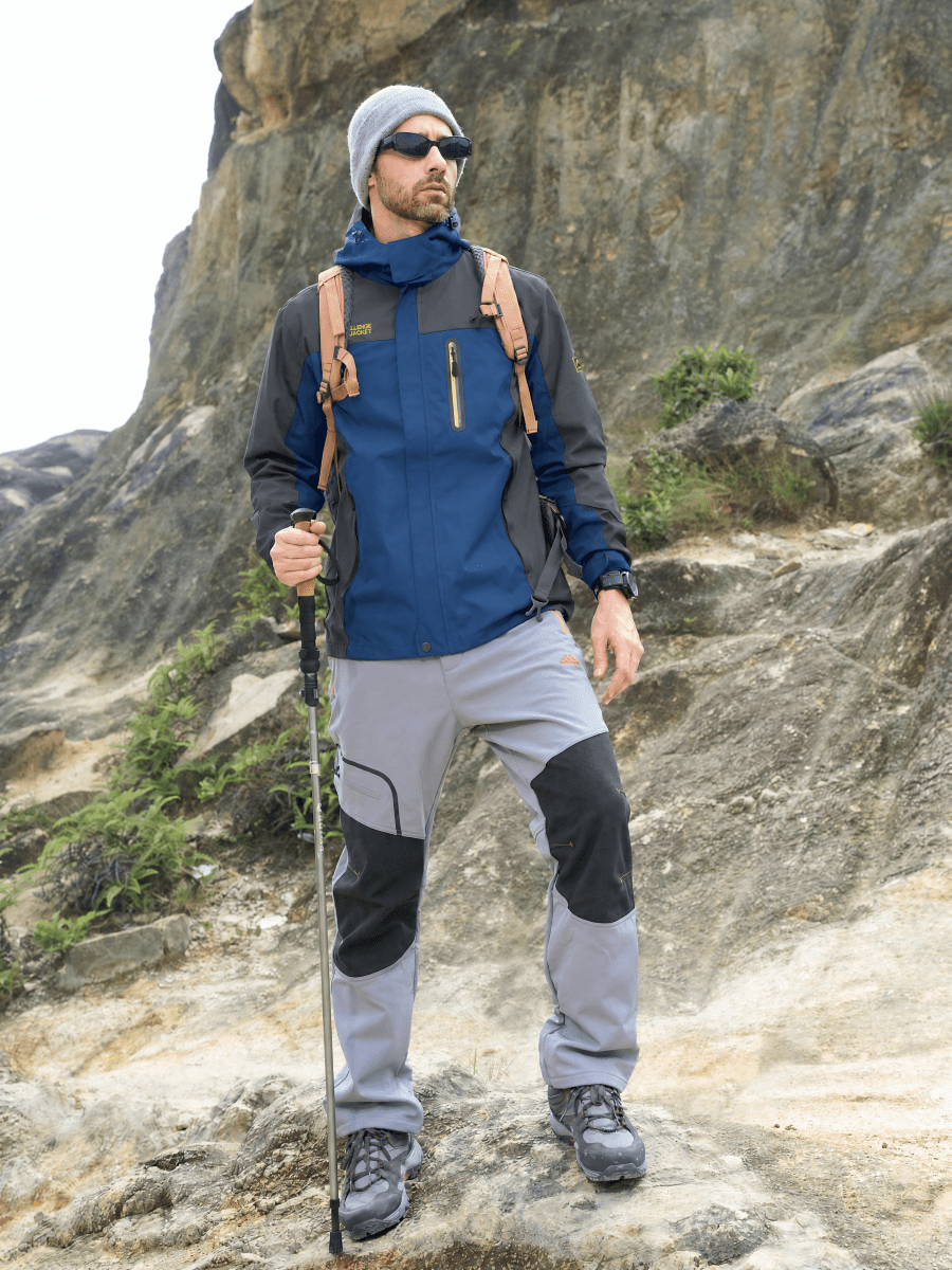 TACVASEN Denim Blue Men's Windproof Water Resistant Rain Jacket