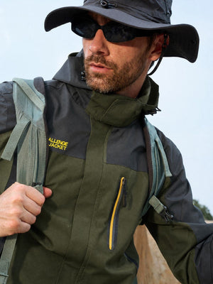 TACVASEN Army Green Men's Windproof Water Resistant Rain Jacket