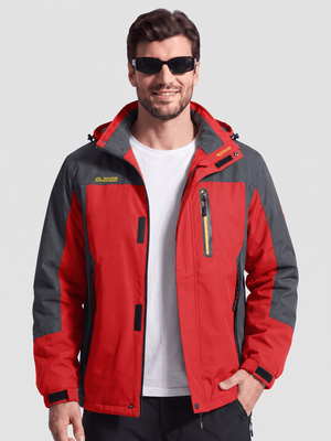 TACVASEN Red Men's Windproof Water Resistant Rain Jacket