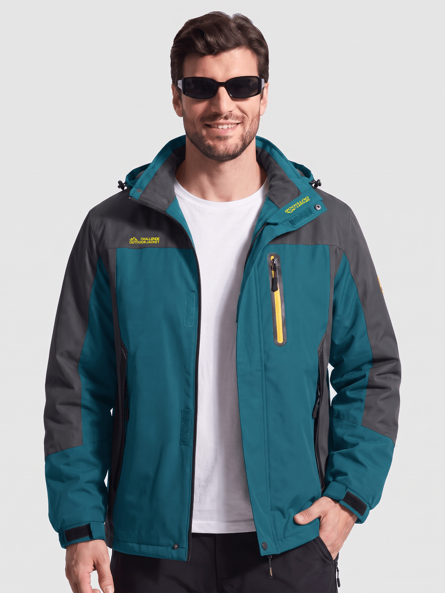 TACVASEN Lake Blue Men's Windproof Water Resistant Rain Jacket