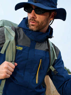 TACVASEN Denim Blue Men's Windproof Water Resistant Rain Jacket
