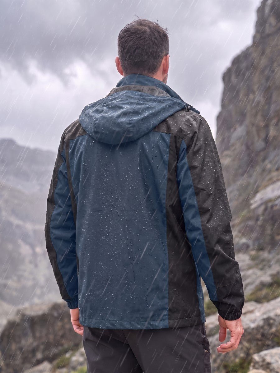 TACVASEN Denim Blue Men's Windproof Water Resistant Rain Jacket