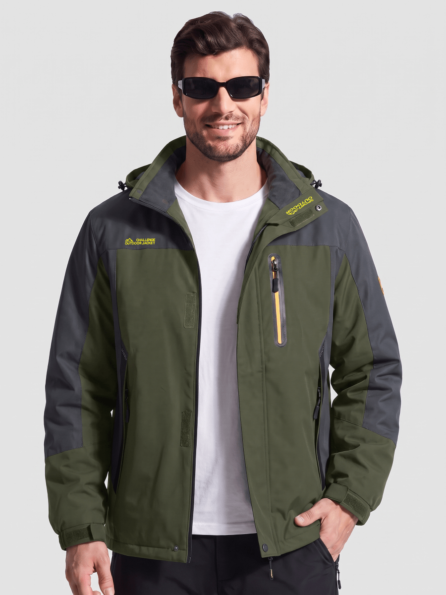 TACVASEN Army Green Men's Windproof Water Resistant Rain Jacket