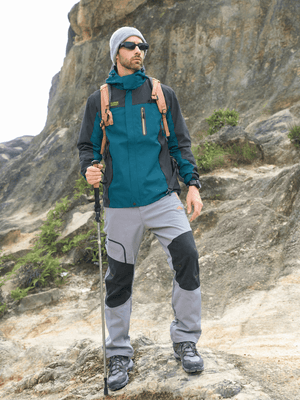 TACVASEN Lake Blue Men's Windproof Water Resistant Rain Jacket