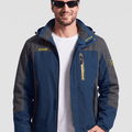 TACVASEN Denim Blue Men's Windproof Water Resistant Rain Jacket