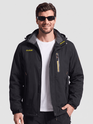 TACVASEN Black Men's Windproof Water Resistant Rain Jacket