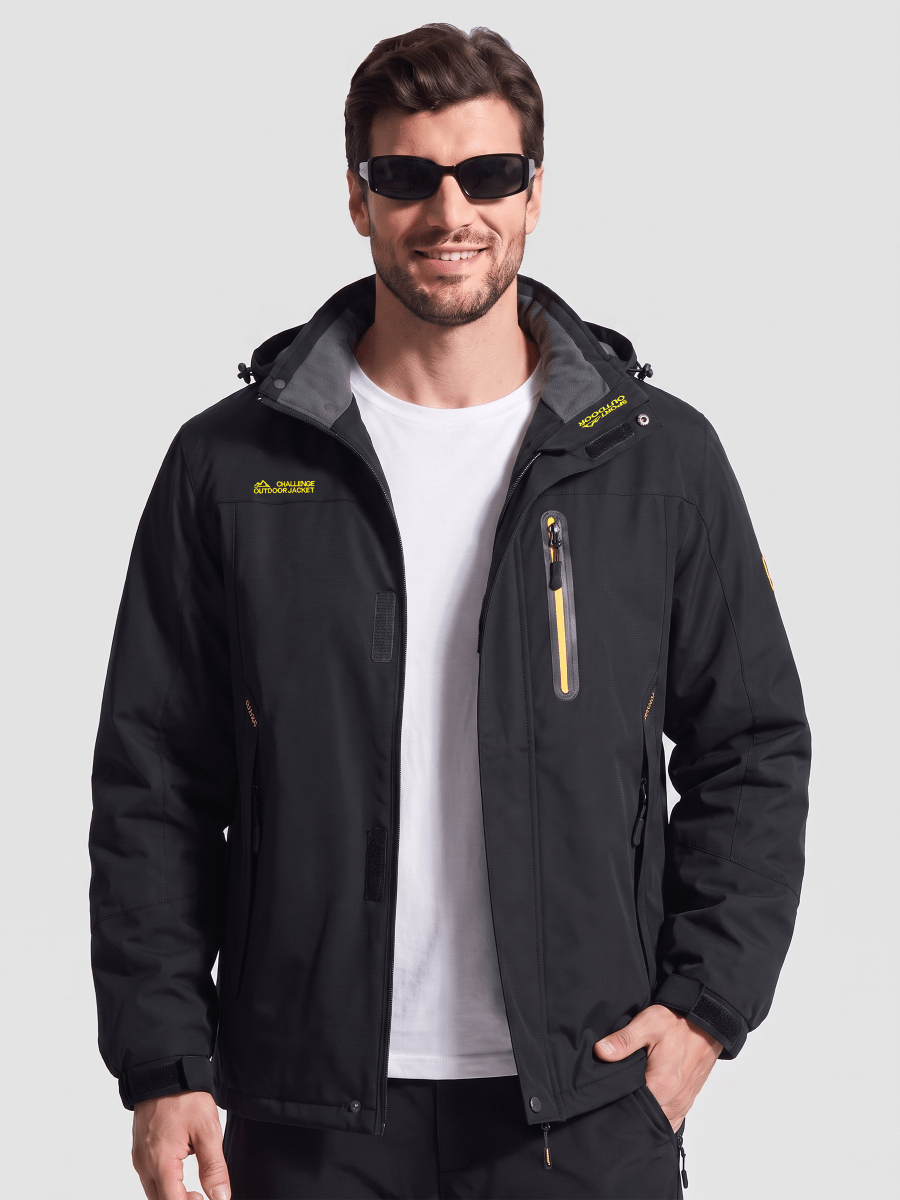 TACVASEN Black Men's Windproof Water Resistant Rain Jacket
