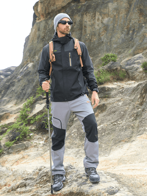 TACVASEN Black Grey Men's Windproof Water Resistant Rain Jacket