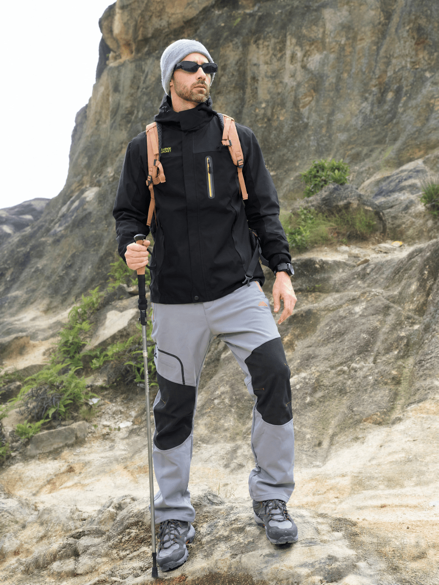 TACVASEN Black Men's Windproof Water Resistant Rain Jacket
