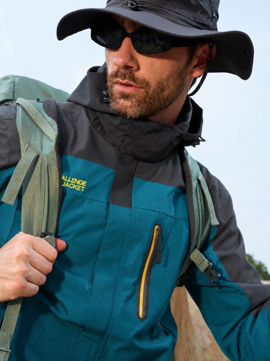 TACVASEN Lake Blue Men's Windproof Water Resistant Rain Jacket