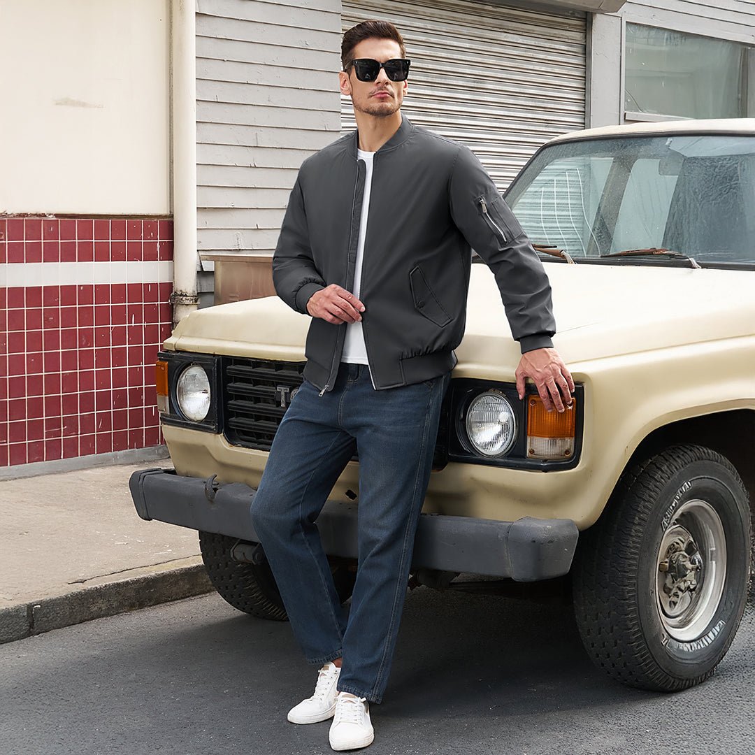 Men's Winter Bomber Jacket Thermal Warm Padded Windbreaker - google_men_lightweight_jacket
