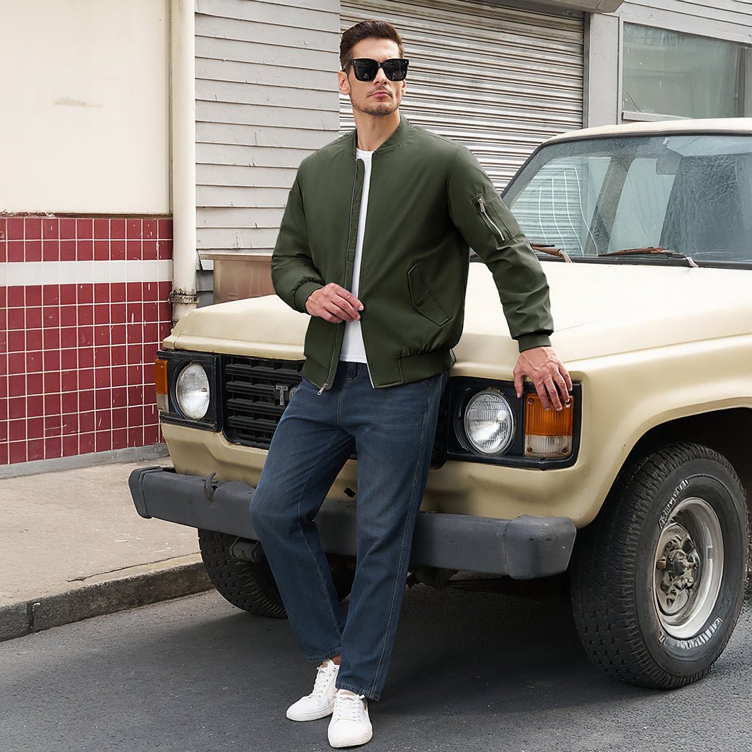 Men's Winter Bomber Jacket Thermal Warm Padded Windbreaker - google_men_lightweight_jacket