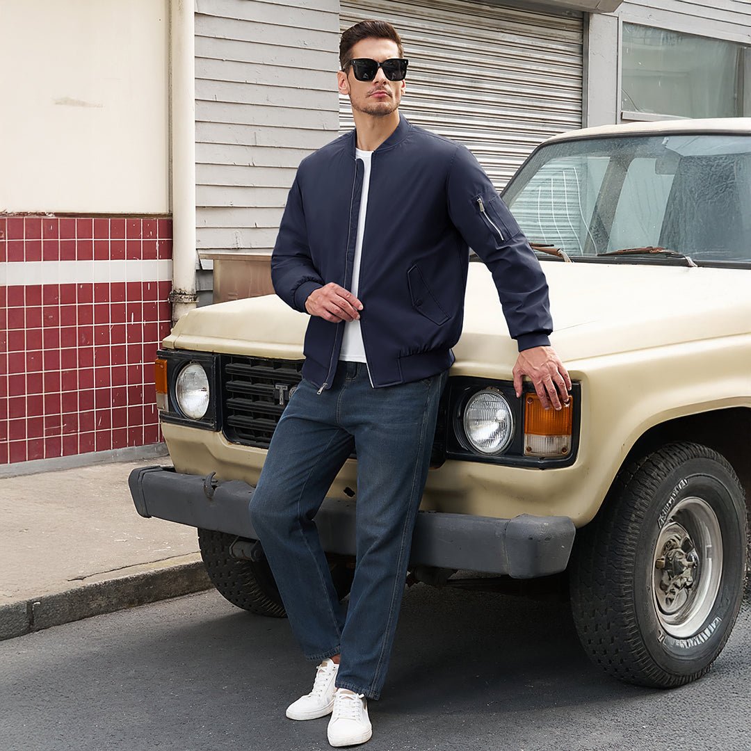 Men's Winter Bomber Jacket Thermal Warm Padded Windbreaker - google_men_lightweight_jacket