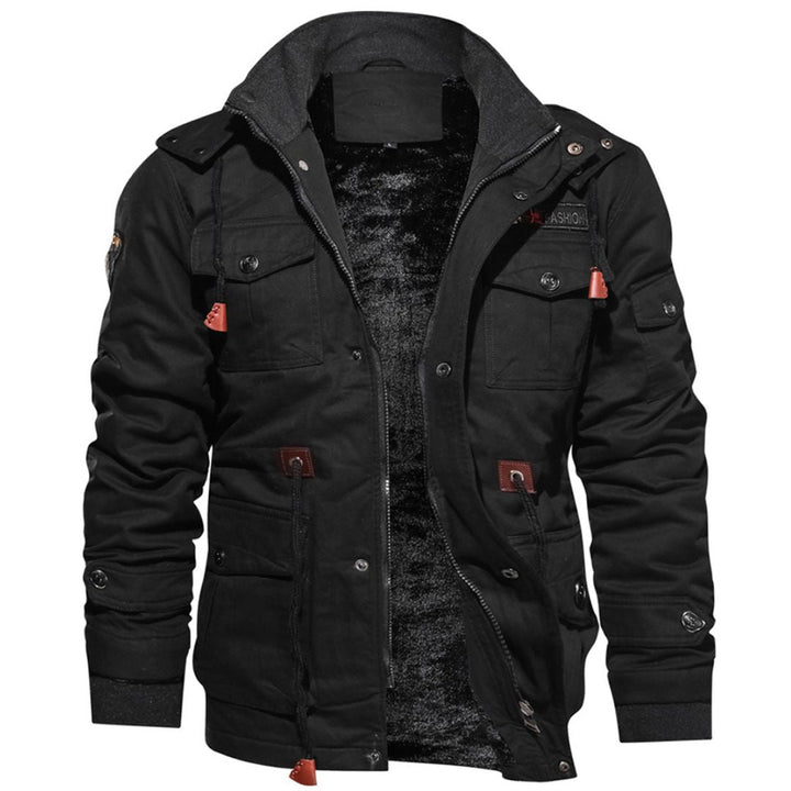 Men's Winter Cotton Fleece Lined Coats Warm Cargo Jackets with Hooded - Fall Winter 2022