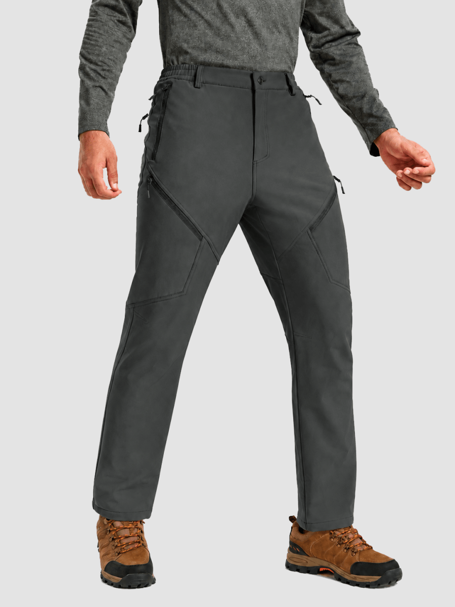 TACVASEN Dark Grey Men's Winter Fleece Lined Waterproof Hiking Pants