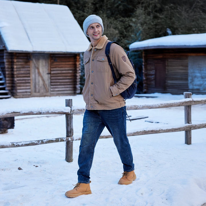 Men's Winter Jacket Sherpa Fleece Lined Cargo Coat with Multi Pockets - Fall Winter 2022