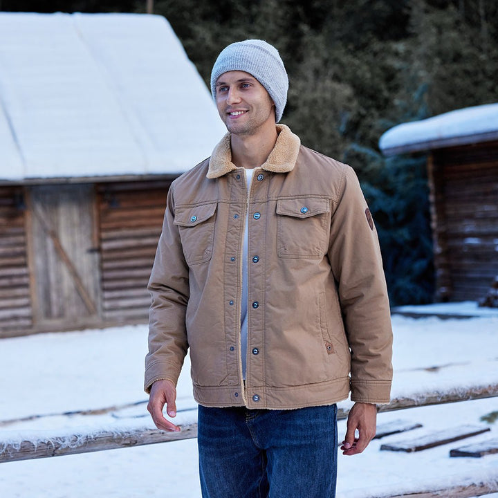 Men's Winter Jacket Sherpa Fleece Lined Cargo Coat with Multi Pockets - Fall Winter 2022