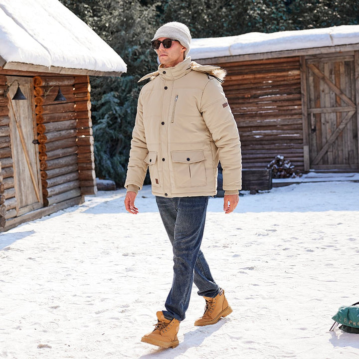 Men's Winter Jacket with Hood Water Repellent Windproof Coat - Fall Winter 2022