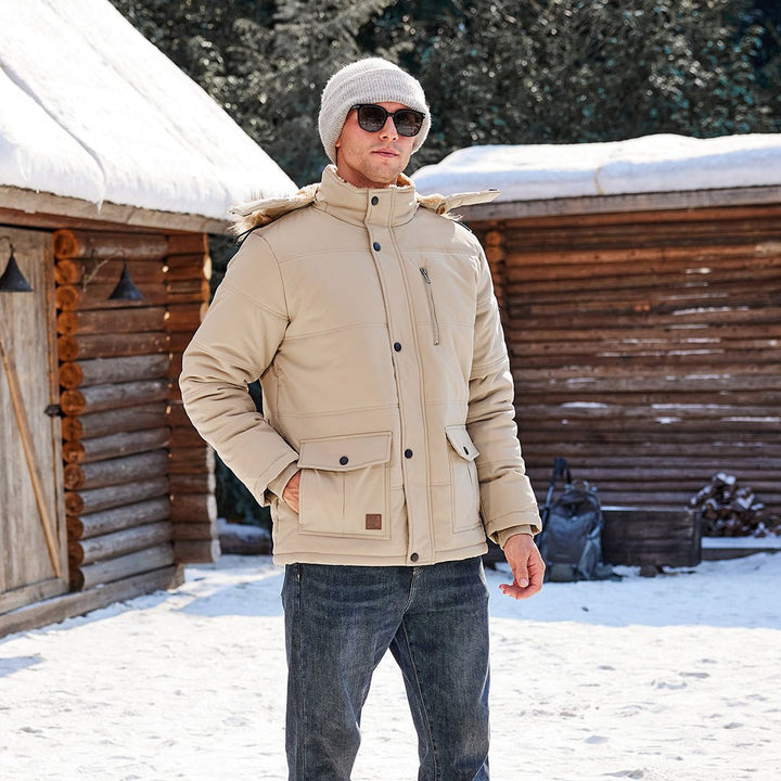 Men's Winter Jacket with Hood Water Repellent Windproof Coat - Fall Winter 2022