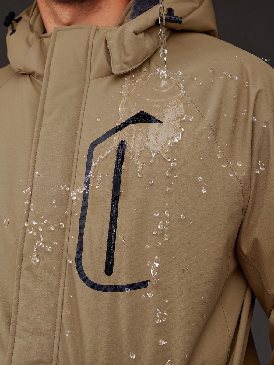 TACVASEN Coffee Men's Winter Ski Snowboard Waterproof Fleece Jacket
