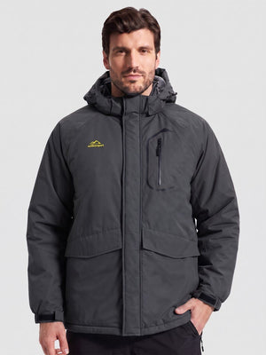 TACVASEN Black Men's Winter Ski Snowboard Waterproof Fleece Jacket