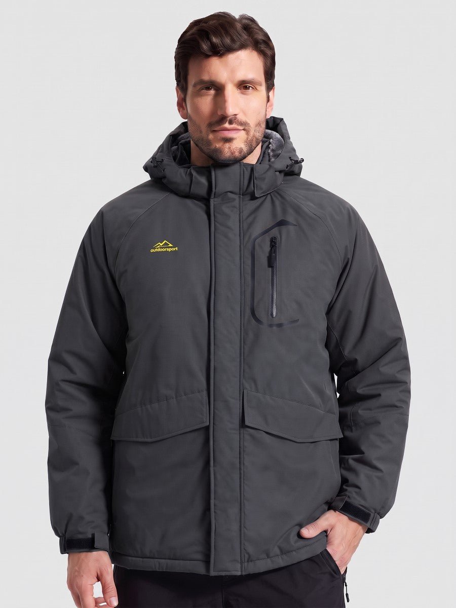 TACVASEN Black Men's Winter Ski Snowboard Waterproof Fleece Jacket