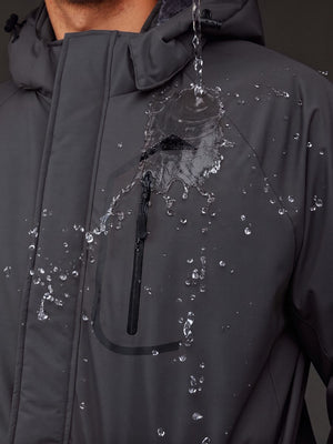 TACVASEN Black Men's Winter Ski Snowboard Waterproof Fleece Jacket