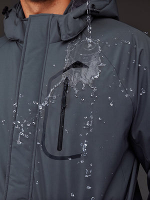 TACVASEN Carbon Grey Men's Winter Ski Snowboard Waterproof Fleece Jacket