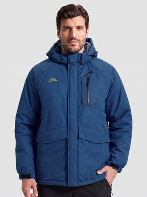 TACVASEN Denim Blue Men's Winter Ski Snowboard Waterproof Fleece Jacket
