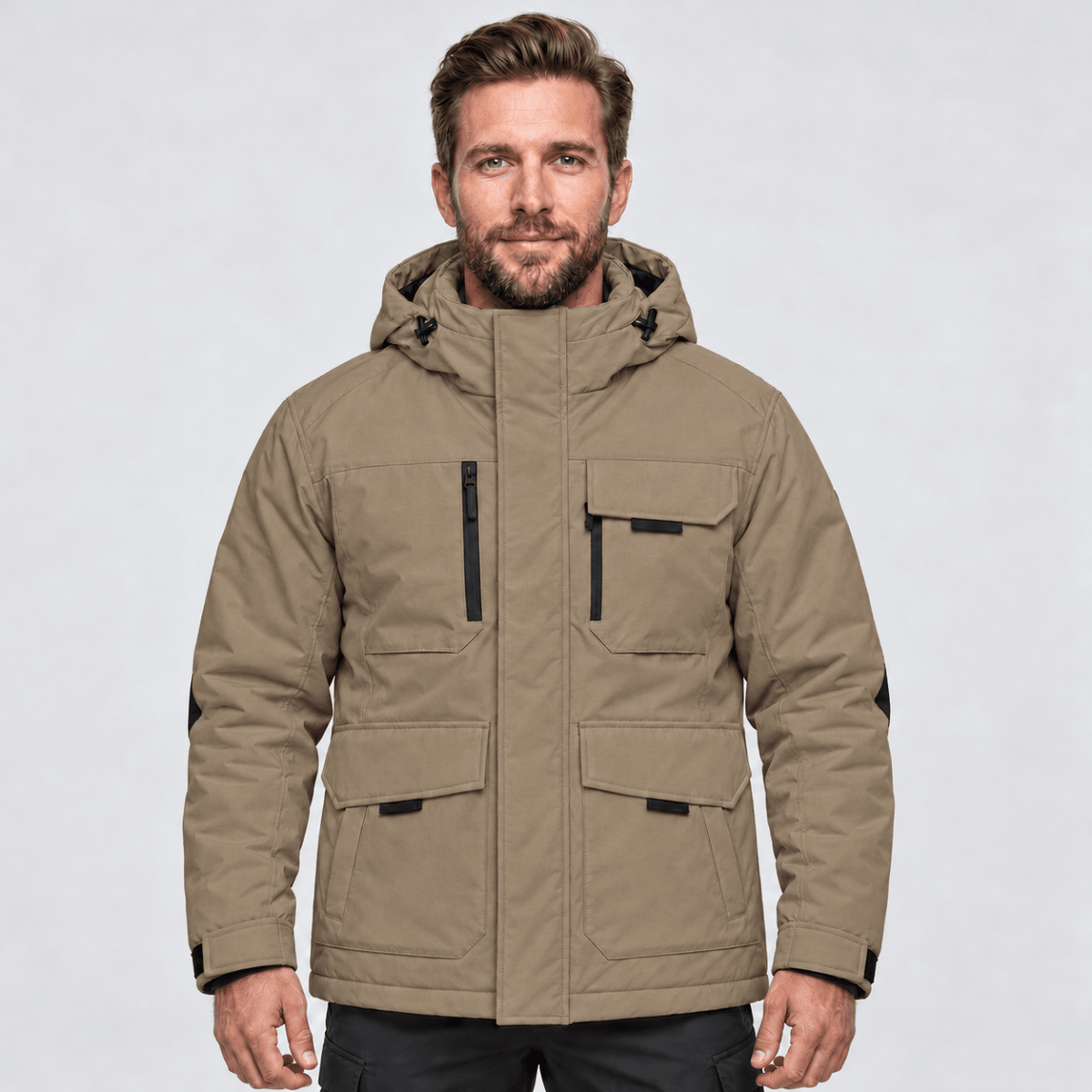 TACVASEN Coffee Men's Winter Waterproof Ski Jacket With 7 Pockets