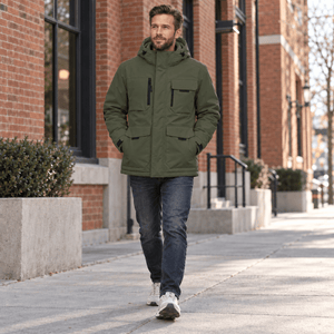 TACVASEN Army Green Men's Winter Waterproof Ski Jacket With 7 Pockets