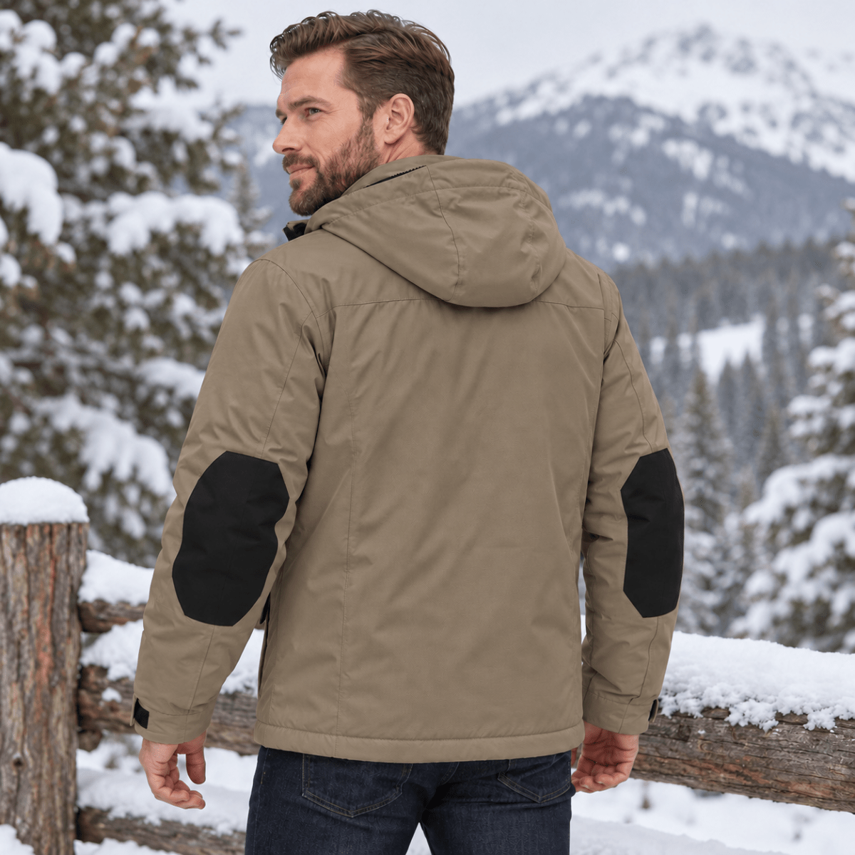 TACVASEN Coffee Men's Winter Waterproof Ski Jacket With 7 Pockets