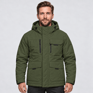 TACVASEN Army Green Men's Winter Waterproof Ski Jacket With 7 Pockets