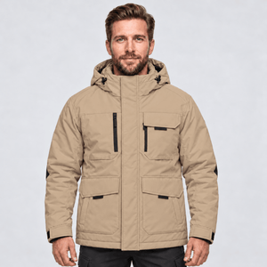 TACVASEN Khaki Men's Winter Waterproof Ski Jacket With 7 Pockets