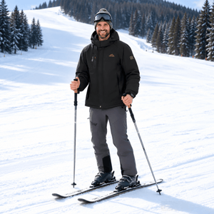 TACVASEN Black Men's Winter Waterproof Ski Jacket With Hood