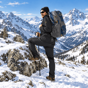TACVASEN Black Men's Winter Waterproof Ski Jacket With Hood
