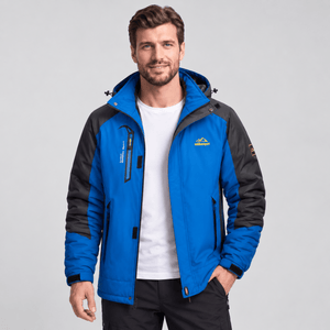 TACVASEN Bright Blue Men's Winter Waterproof Ski Jacket With Hood
