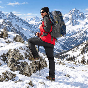TACVASEN Red Men's Winter Waterproof Ski Jacket With Hood