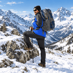 TACVASEN Bright Blue Men's Winter Waterproof Ski Jacket With Hood