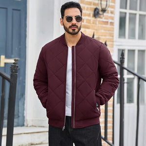 TACVASEN Wine Red Men's Winter Waterproof Bomber Varsity Jackets