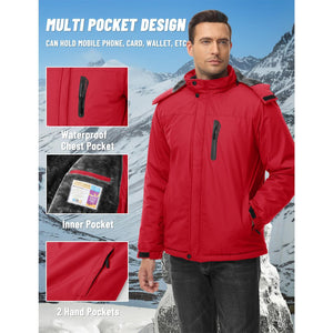 TACVASEN Sapphire Blue Insulated Fleece Lined Winter Hiking Jacket