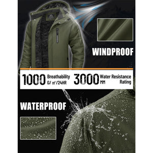 TACVASEN Sapphire Blue Insulated Fleece Lined Winter Hiking Jacket