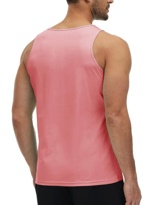 TACVASEN Pink Men's Workout Tank Tops Sleeveless UPF 50+ Summer Sun Shirts