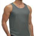 TACVASEN Dark Grey Men's Workout Tank Tops Sleeveless UPF 50+ Summer Sun Shirts