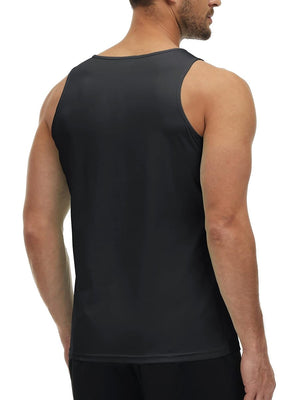 TACVASEN Black Men's Workout Tank Tops Sleeveless UPF 50+ Summer Sun Shirts